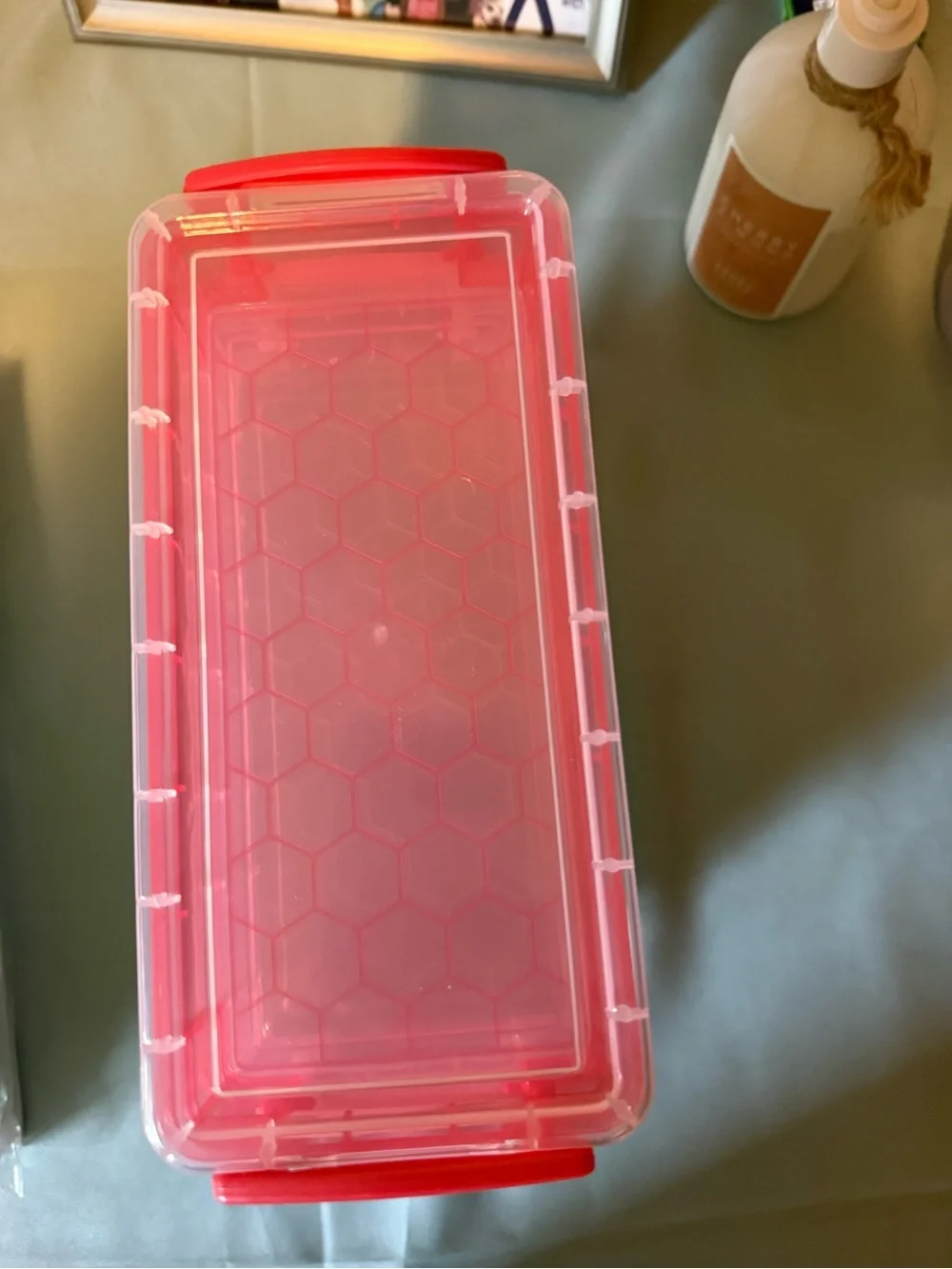 Clear Stackable Plastic Storage Boxes with Colored Lids - Multi-Pack